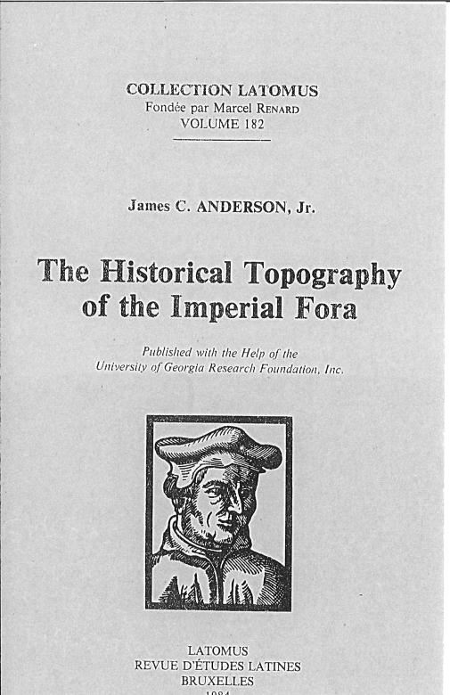 Anderson's book, Historical Topography of the Imperial Fora